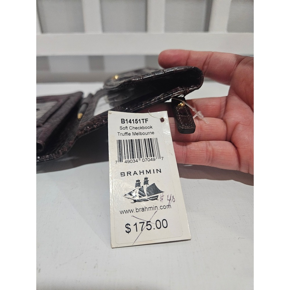 NWT Brahmin Soft Checkbook Truffle Melbourne Wallet - Picture 7 of 10